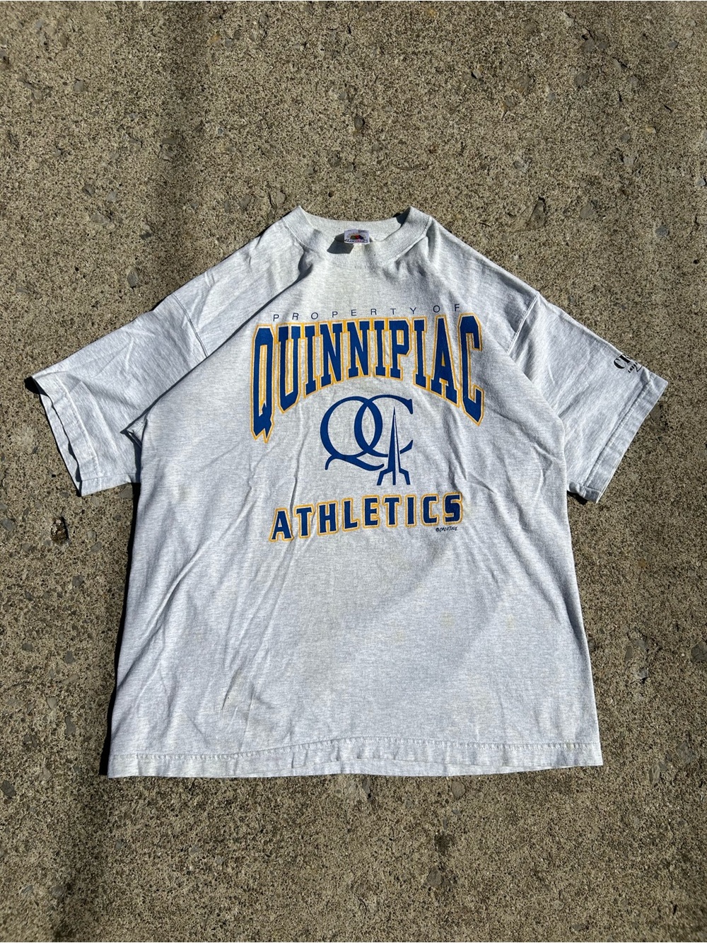 Vintage Quinnipiac Athletics Gray Graphic Tee